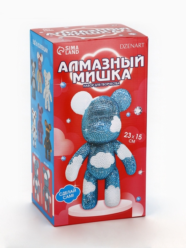 Алмазная мозаика на фигурке с полным заполнением «Медведь», голубое небо с облаками Алмазная мозаика на фигурке с полным заполнением «Медведь», голубое небо с облаками