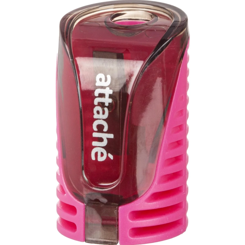 Точилка для карандашей, 1 отв, с контейнером, цв в ассорт, металл, пластик