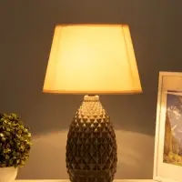 Лампа настольная RISALUX &laquo;Марианна&raquo;, 15 Вт, Е14, серая, 28&times;28&times;45 см