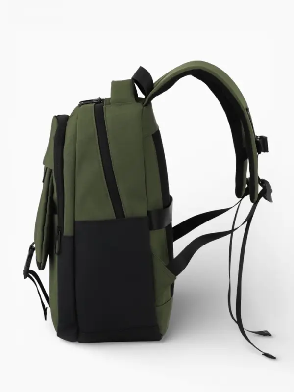 Рюкзак, 27*13*38,5 см, 2 отд 4н/карм, Комби, Водонепрон. дно, зеленый/черн