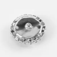 Пуговица декоративная, d=30 мм, цвет серебряный, чёрный