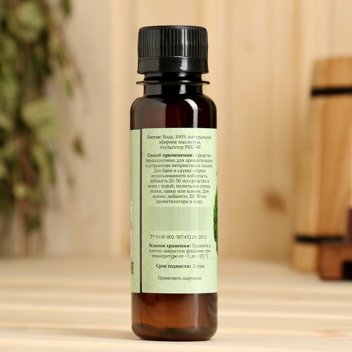 Ароматизатор для бани и ванны Ароматизатор для бани и ванны "Туя" натуральная, 100 мл "Добропаровъ"