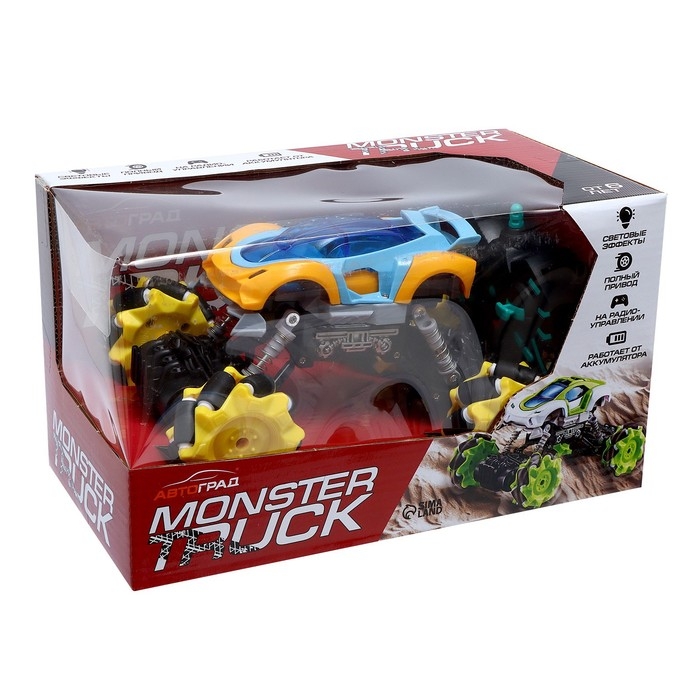 Джип радиоуправляемый DRIFT, 4WD, дрифт, работает от аккумулятора, цвет жёлтый Джип радиоуправляемый DRIFT, 4WD, дрифт, работает от аккумулятора, цвет жёлтый