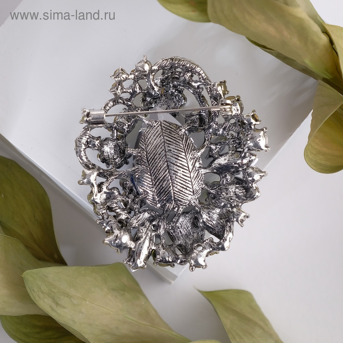 Брошь «Императрица» самоцветная, цветная в серебре Брошь «Императрица» самоцветная, цветная в серебре