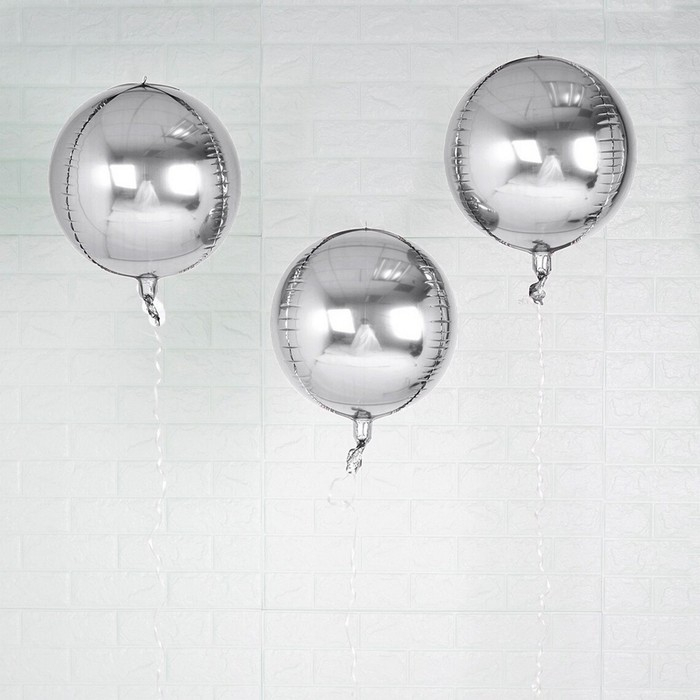Шар фольгированный 32" &laquo;Сфера&raquo;, цвет серебряный