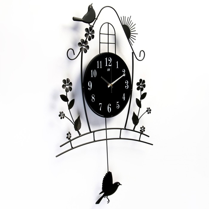 Часы настенные интерьерные, с маятником Часы настенные интерьерные, с маятником "Домик", бесшумные, 46 х 72 см