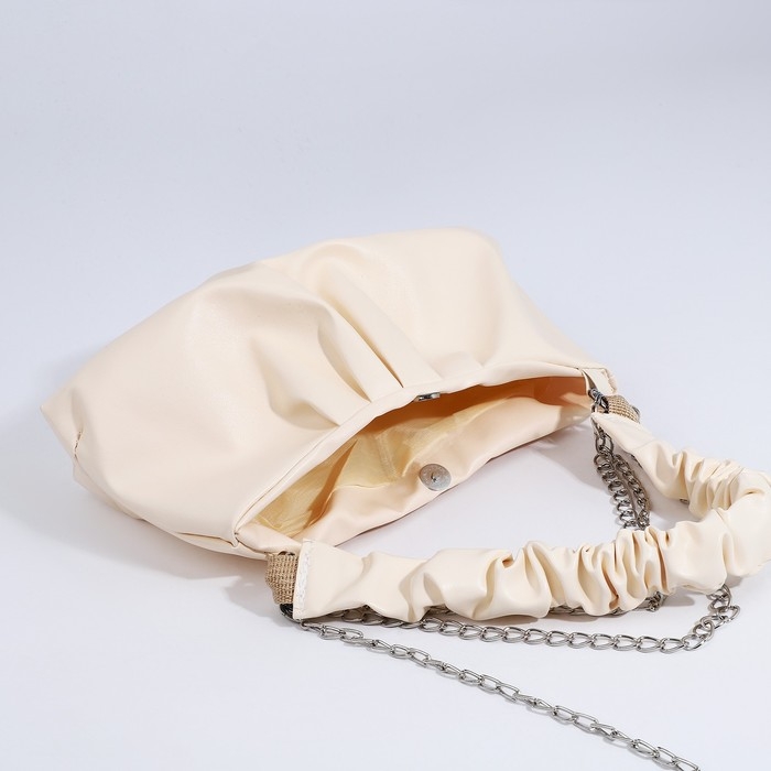 Сумка-багет на молнии, цвет молочный Сумка-багет на молнии, цвет молочный