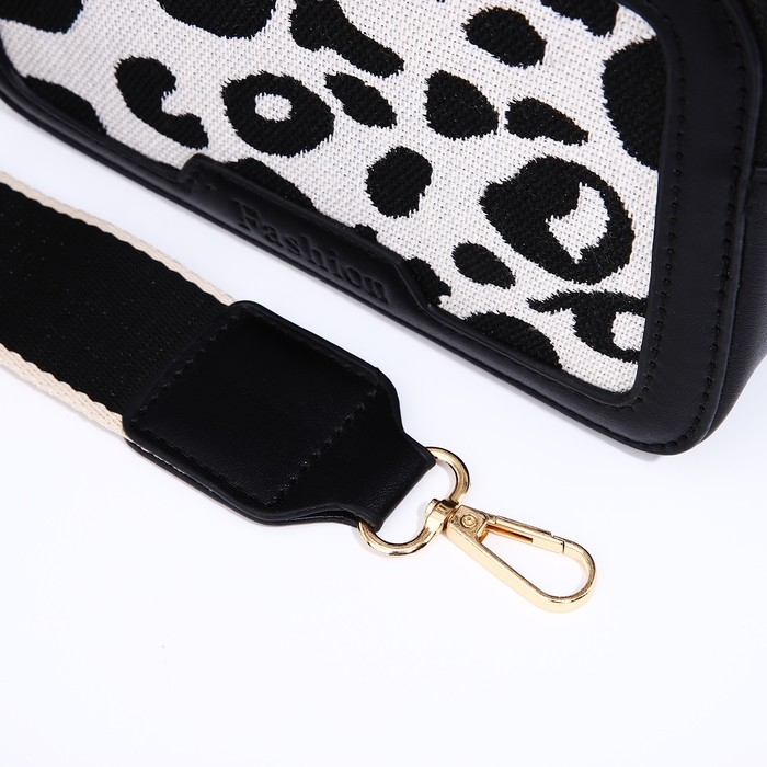 Сумка кросс-боди на молнии, цвет чёрный/белый Сумка кросс-боди на молнии, цвет чёрный/белый