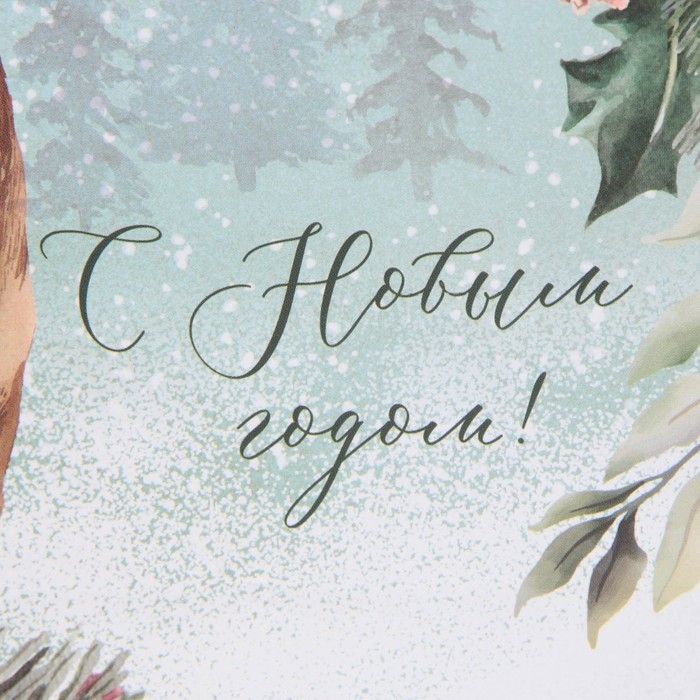 Пакет подарочный новогодний ламинированный «На лесной опушке», MS 23 х 18 х 8 см