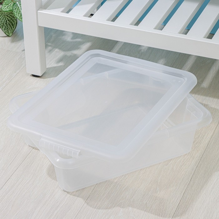 Контейнер для хранения с крышкой Porter, 8 л, 43×31,5×11 см, цвет прозрачный Контейнер для хранения с крышкой Porter, 8 л, 43×31,5×11 см, цвет прозрачный