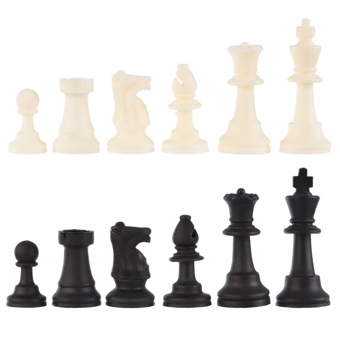 Шахматные фигуры, пластик, король h-9 см, пешка h-4.1 см Шахматные фигуры, пластик, король h-9 см, пешка h-4.1 см