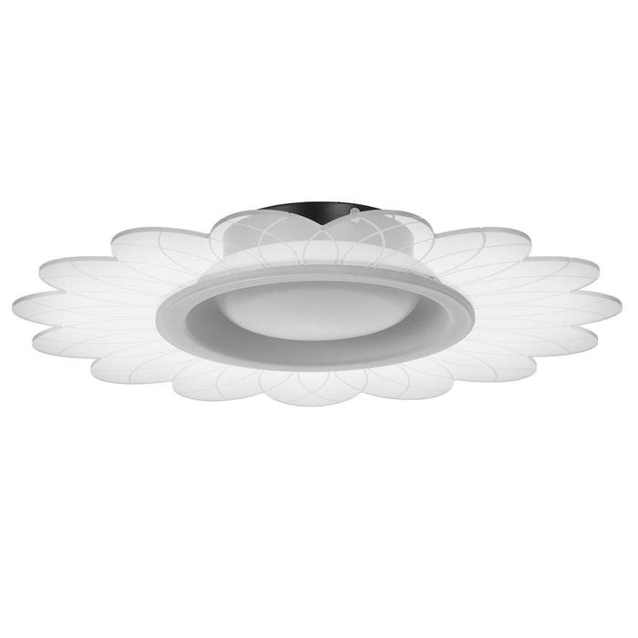 Люстра с ПДУ 1200/1 LED 52Вт 3000-6000К диммер белый-прозрачный 50х50х8 см BayerLux