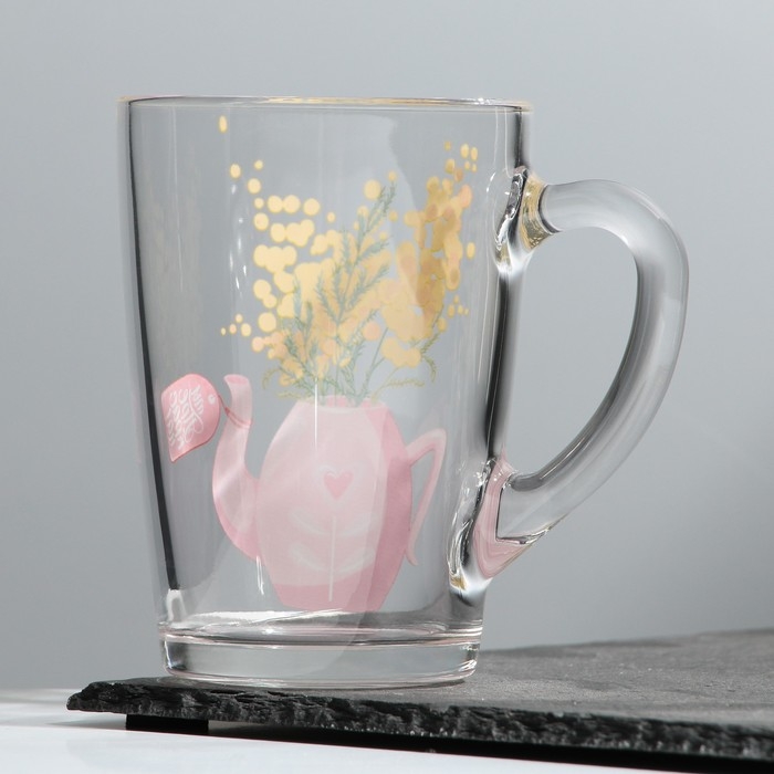 Кружка стеклянная «Мимозы», 300 мл Кружка стеклянная «Мимозы», 300 мл