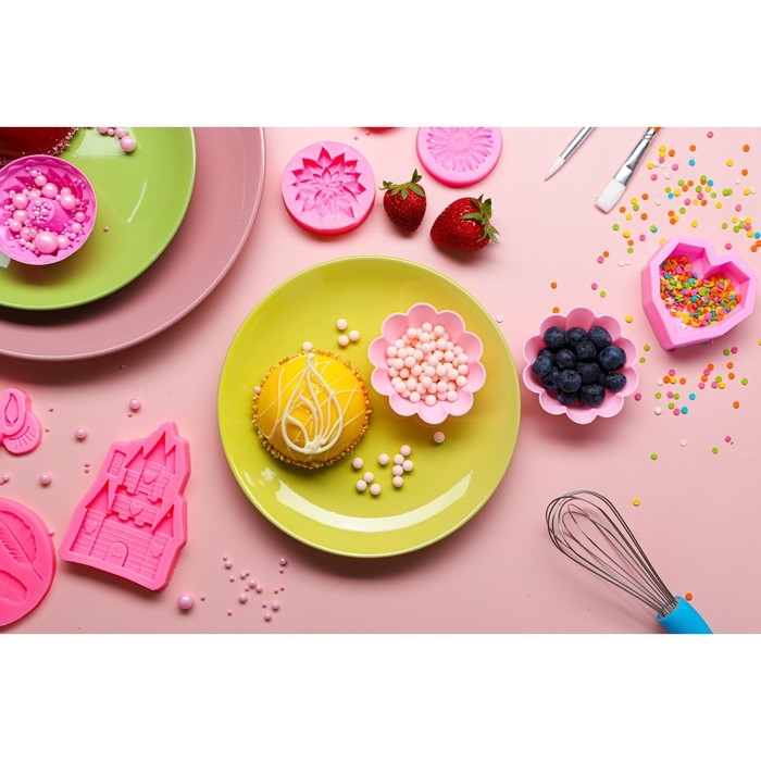 Набор форм для выпечки Доляна «Ромашки», силикон, 7×3 см, 6 шт, цвет розовый Набор форм для выпечки Доляна «Ромашки», силикон, 7×3 см, 6 шт, цвет розовый