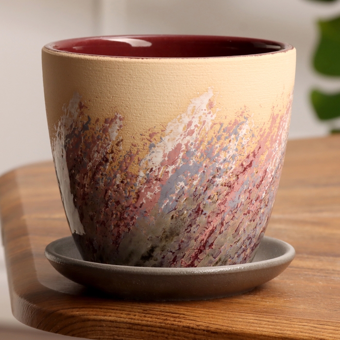 Горшок цветочный Живопись бежевый крокус №1, 0,7 л, d - 11,7 см Горшок цветочный Живопись бежевый крокус №1, 0,7 л, d - 11,7 см