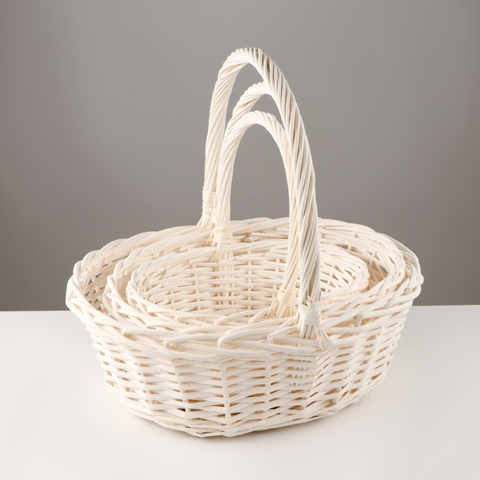 Набор корзин, 3 шт, 46×36×16/42 см, 41×31×14/35 см, 34×27×12/31 см, ива Набор корзин, 3 шт, 46×36×16/42 см, 41×31×14/35 см, 34×27×12/31 см, ива