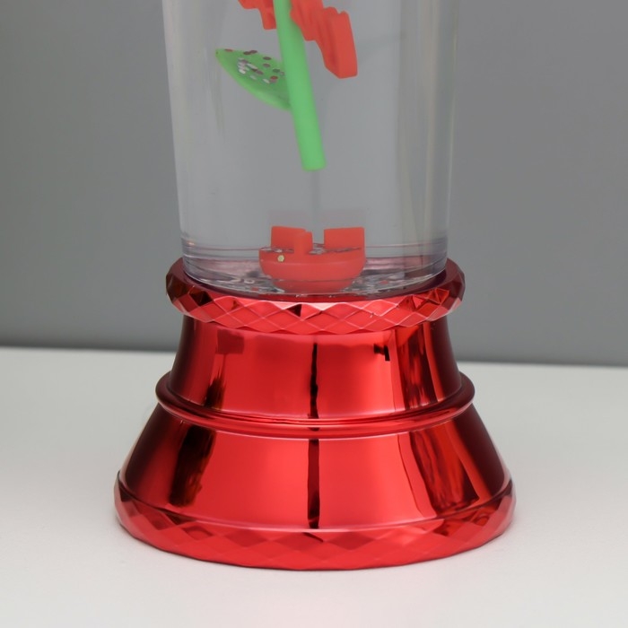 Лава-лампа Лава-лампа "Роза" LED от батареек 3хАА USB красный 7,5х6,5х25см