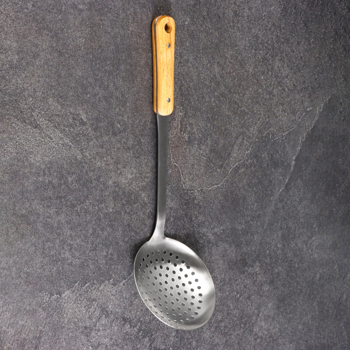 Шумовка для казана 40см, диаметр 14см, дерев ручка Шумовка для казана 40см, диаметр 14см, дерев ручка