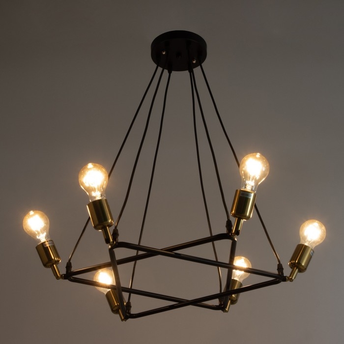 Люстра "Техно" 6хЕ27 черный 65х65х100 см BayerLux