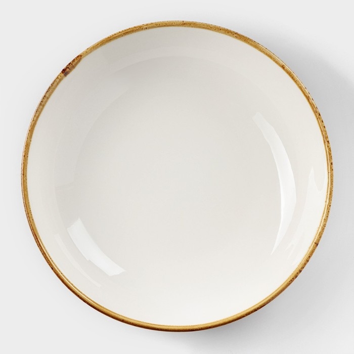 Тарелка фарфоровая глубокая Magistro «Церера», 1,1 л, d=22 см, цвет коричневый Тарелка фарфоровая глубокая Magistro «Церера», 1,1 л, d=22 см, цвет коричневый