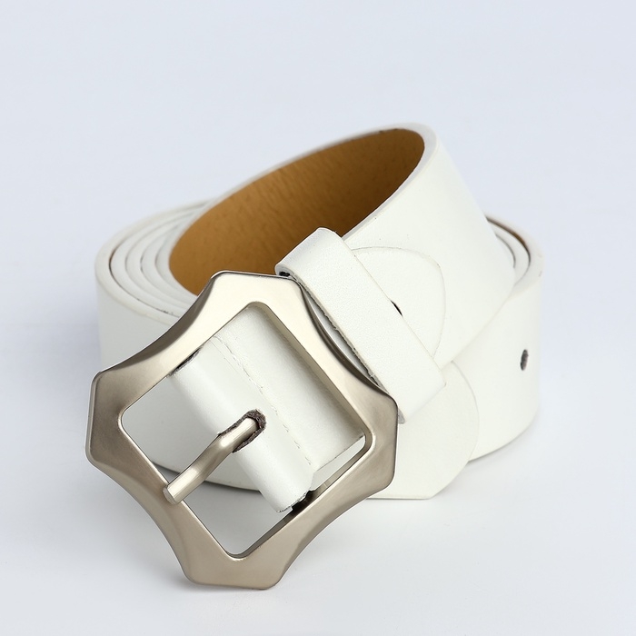 Ремень женский, ширина 2,5 см, винт, пряжка металл, цвет белый Ремень женский, ширина 2,5 см, винт, пряжка металл, цвет белый