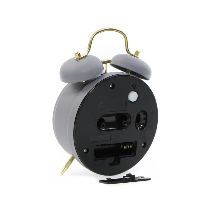 Будильник Будильник "Пеннант", с подсветкой, d-9 см, 17 х 11.5 см, серые