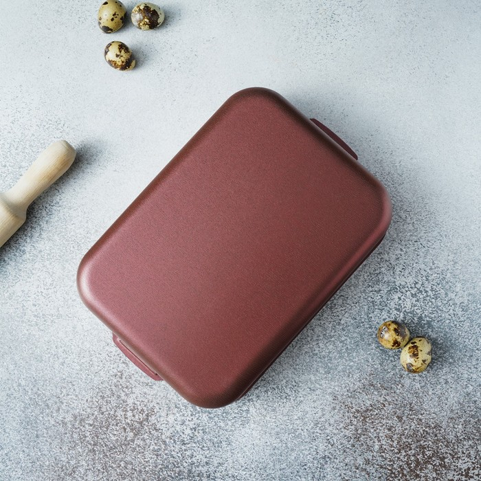 Противень Доляна Promo, 19×25 см, h=5,5 см, антипригарное покрытие, цвет бордовый Противень Доляна Promo, 19×25 см, h=5,5 см, антипригарное покрытие, цвет бордовый