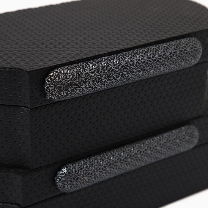 Шкатулка для украшений «Чёрный узор» экокожа, набор 2 шт. Шкатулка для украшений «Чёрный узор» экокожа, набор 2 шт.