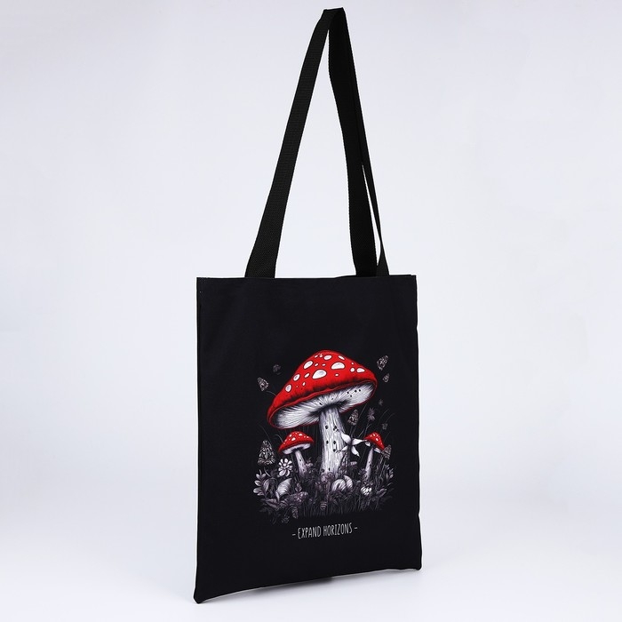 Сумка шопер «Расширяй горизонты», 35х0.5х40 см, отд без молнии, без подклада, чёрная Сумка шопер «Расширяй горизонты», 35х0.5х40 см, отд без молнии, без подклада, чёрная