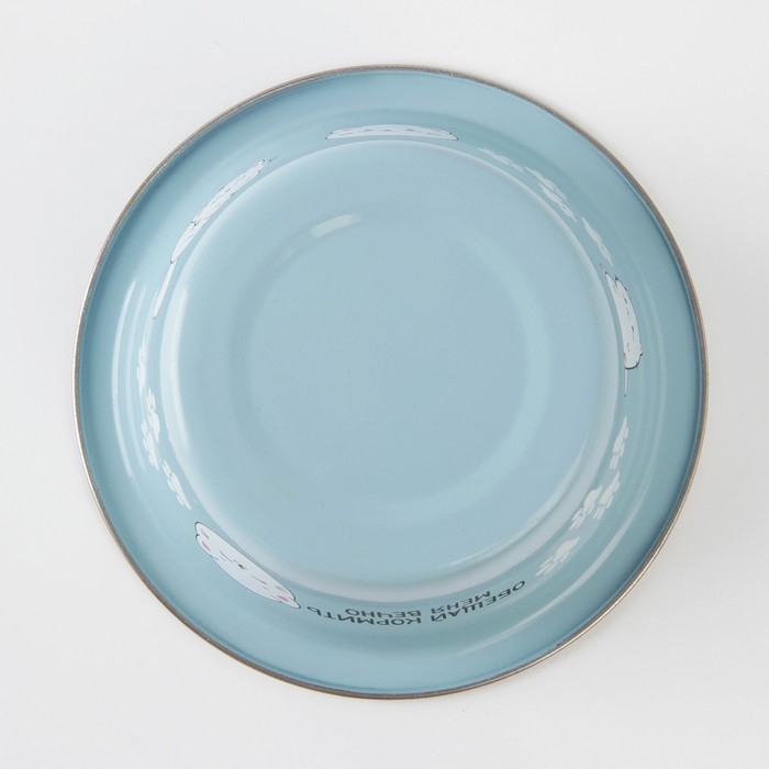 Миска для кошек и собак из нержавеющей стали «Обещай кормить меня вечно», 240 мл, 11 х 4 см