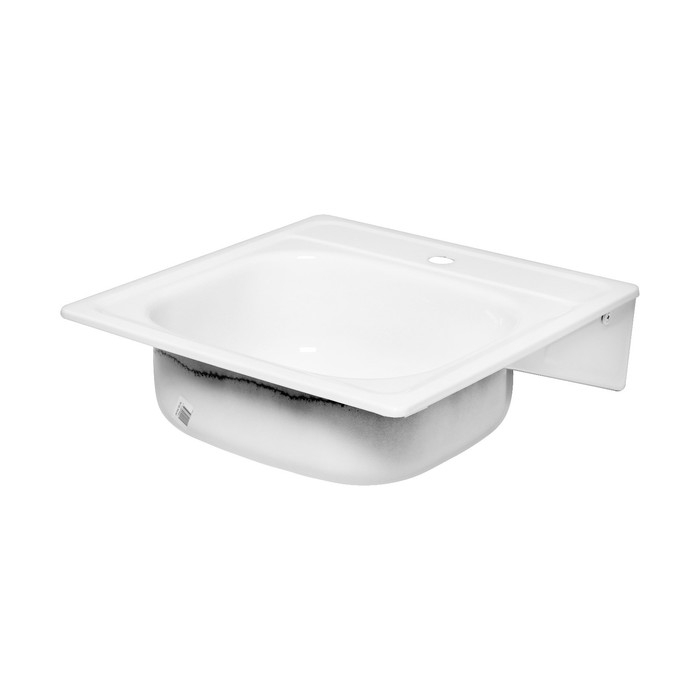 Мойка кухонная стальная  Мойка кухонная стальная "Сантэкс", 500 х 500 х 160 мм, эмалированная, с кронштейнами