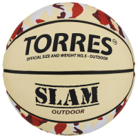 Баскетбольный мяч TORRES Slam, B02065, клееный, 8 панелей, р. 5, резина