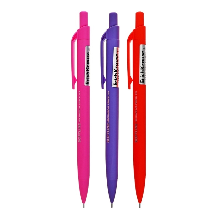 Карандаш механический 0,5 мм ErichKrause Карандаш механический 0,5 мм ErichKrause "Caribbean Sunset" НВ, с ластиком, трехгранный корпус Soft-touch, тубус, микс