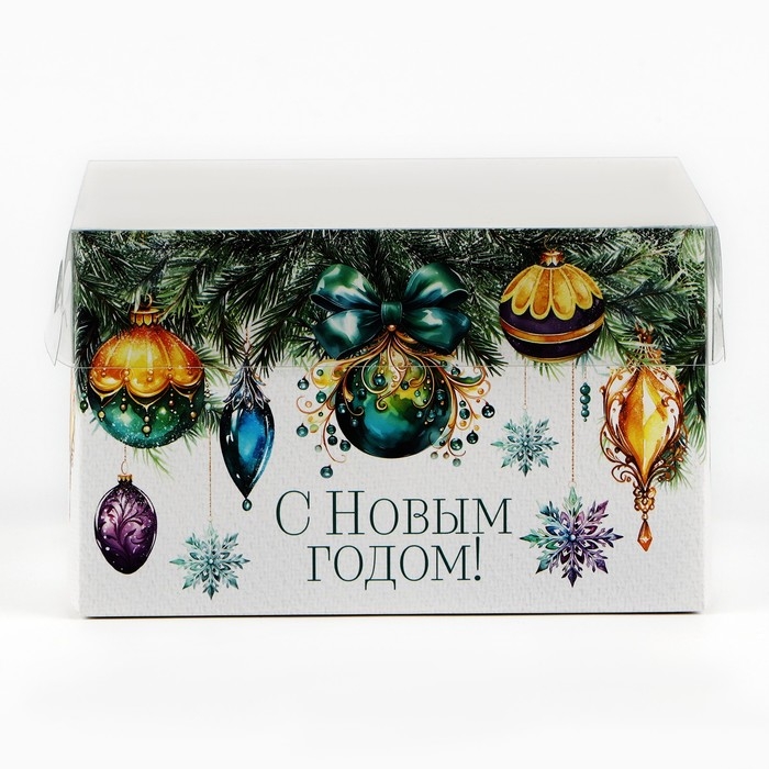 Коробка для капкейка «Еловые веточки», 16 х 16 х 10 см, Новый год Коробка для капкейка «Еловые веточки», 16 х 16 х 10 см, Новый год