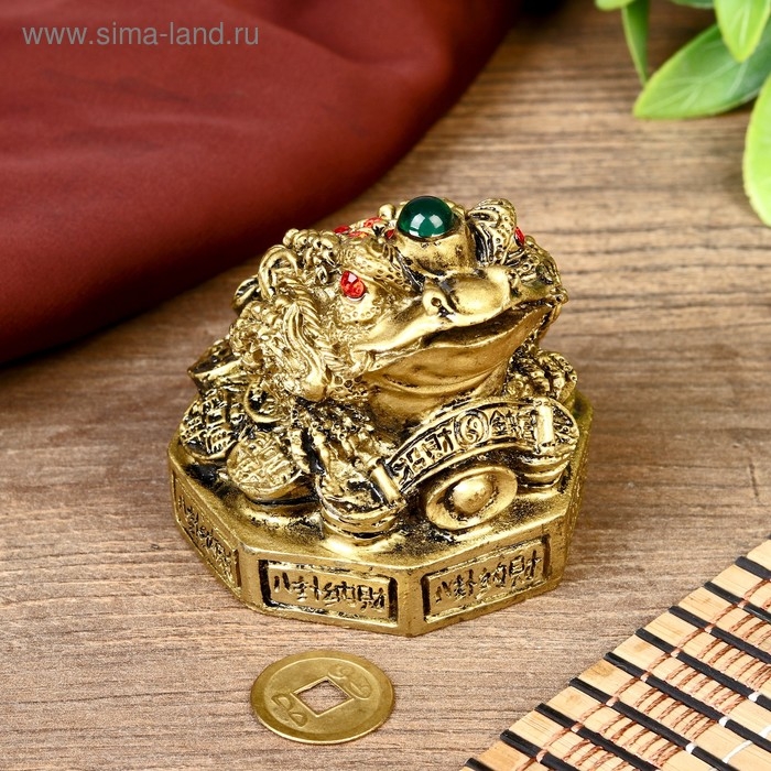 Нэцке полистоун бронза Нэцке полистоун бронза "Жаба на Ба-гуа" 5,8х5,8х6,6 см