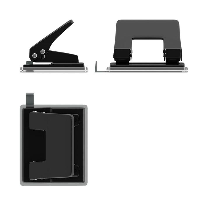 Дырокол ErichKrause Quadro, до 20 листов, диаметр прокола 6 мм, расстояние между проколами 80 мм, черный Дырокол ErichKrause Quadro, до 20 листов, диаметр прокола 6 мм, расстояние между проколами 80 мм, черный