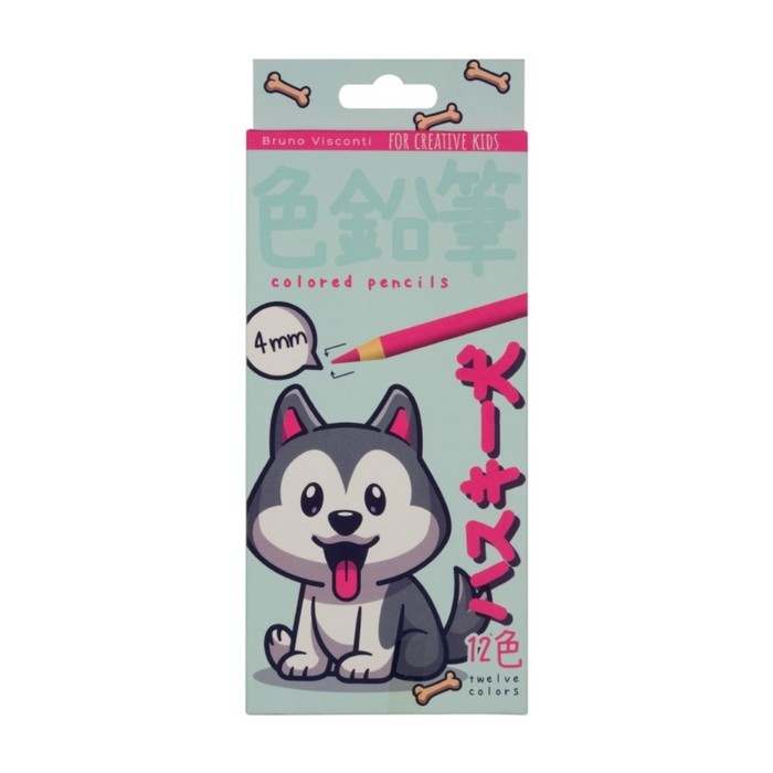 Карандаши цветные 12 цветов, BrunoVisconti KAWAII ANIMALS, грифель 0,4 мм, пластиковый корпус, МИКС Карандаши цветные 12 цветов, BrunoVisconti KAWAII ANIMALS, грифель 0,4 мм, пластиковый корпус, МИКС