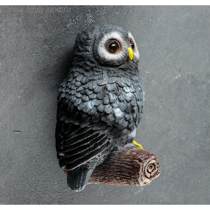 Подвесной декор Подвесной декор "Сова на ветке" 10х14х21см, МИКС серый