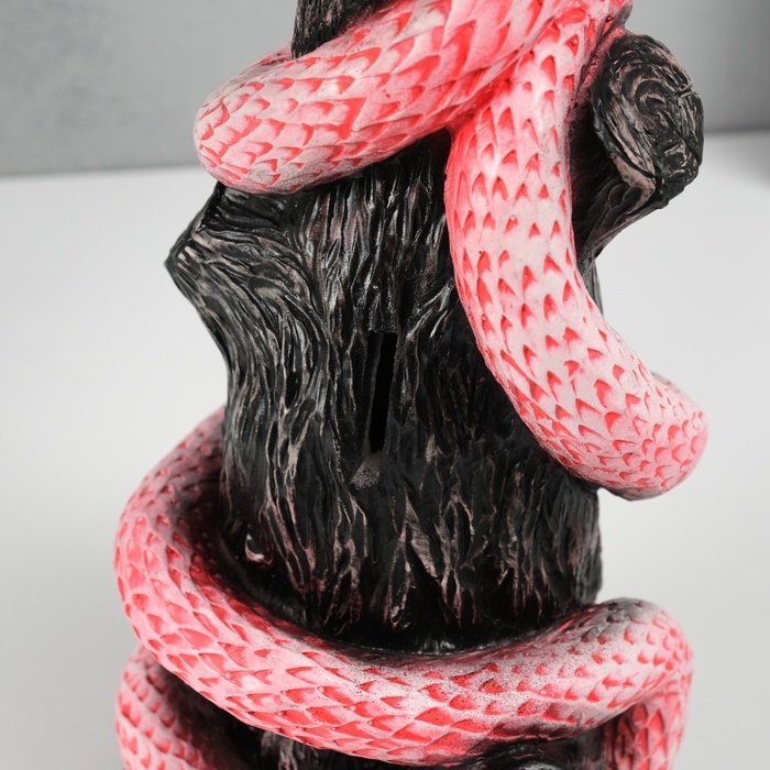 Новогодняя копилка  Новогодняя копилка "Змея на пеньке"  33 х14 х 15 см, розовый