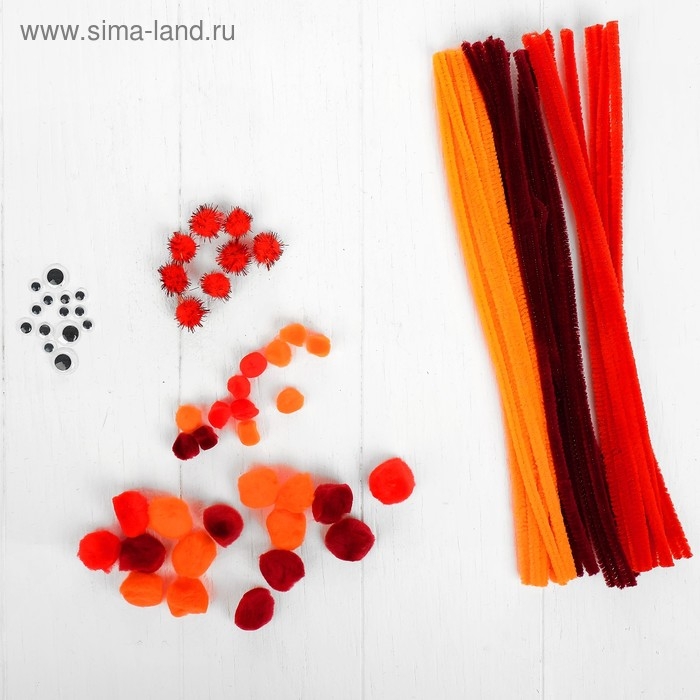 Набор для творчества из проволоки с ворсом, помпонов, глаз №8, цвет МИКС Набор для творчества из проволоки с ворсом, помпонов, глаз №8, цвет МИКС