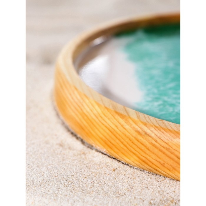 Поднос с эпоксидной пищевой смолой Adelica, 25×2,5 см, цельный массив кедра, рисунок МИКС Поднос с эпоксидной пищевой смолой Adelica, 25×2,5 см, цельный массив кедра, рисунок МИКС