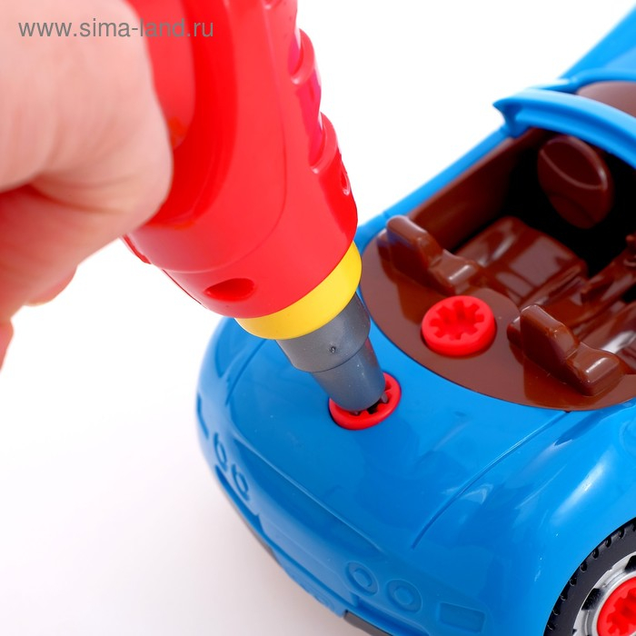 Конструктор «Cуперкар», 2 в 1, с электрическим шуруповёртом и обвесами, 30 деталей Конструктор «Cуперкар», 2 в 1, с электрическим шуруповёртом и обвесами, 30 деталей