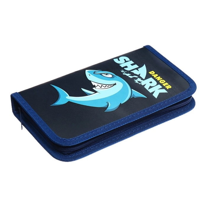 Пенал 1 секция 115 х 205 х 30 мм, Calligrata Пенал 1 секция 115 х 205 х 30 мм, Calligrata "Акула", ламинированный картон