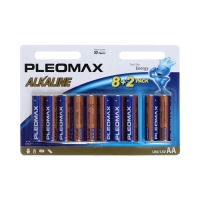 Батарейка алкалиновая Pleomax, AA, LR6-10BL, 1.5В, блистер, 8+2 шт.