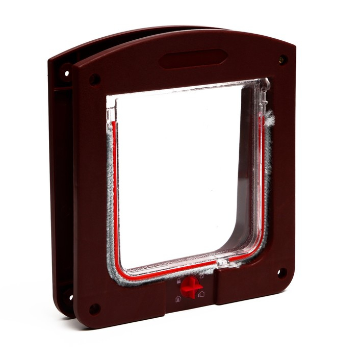 Дверь для животных с 4 режимами, проем 15х15,5 (общ. 22,5х20 см), тёмно-коричневая Дверь для животных с 4 режимами, проем 15х15,5 (общ. 22,5х20 см), тёмно-коричневая