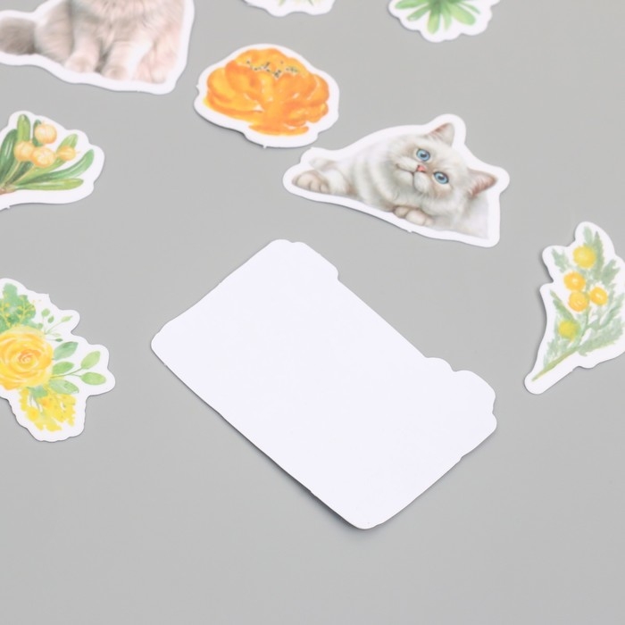 Наклейки для творчества Наклейки для творчества "Коты, жёлтые цветы и фото" 3,5х5 см набор 40 шт 9,4х8,4х0,5 см