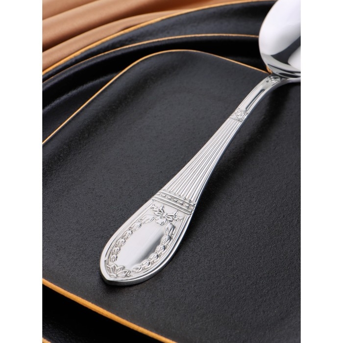 Ложка столовая «Беркли», длина 21 см, толщина 3 мм, цвет серебряный
