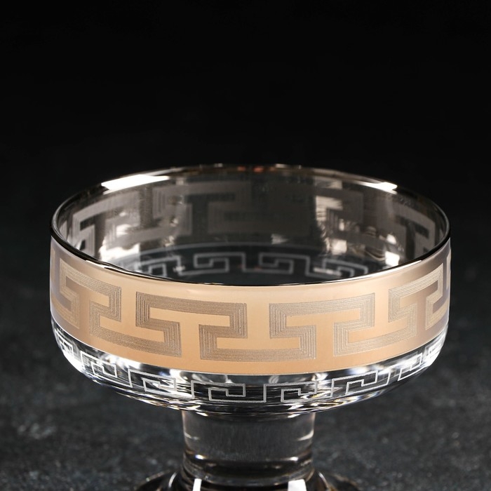 Набор креманок «Греческий узор», 200 мл, d=10 см, 6 шт, цвет напыления золотой Набор креманок «Греческий узор», 200 мл, d=10 см, 6 шт, цвет напыления золотой