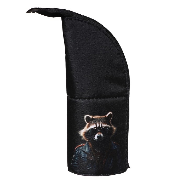 Пенал тубус-подставка, 85 х 210 х 65 мм, мягкий, тканевый, Calligrata, ПМО 12-20 Пенал тубус-подставка, 85 х 210 х 65 мм, мягкий, тканевый, Calligrata, ПМО 12-20 "Енот"