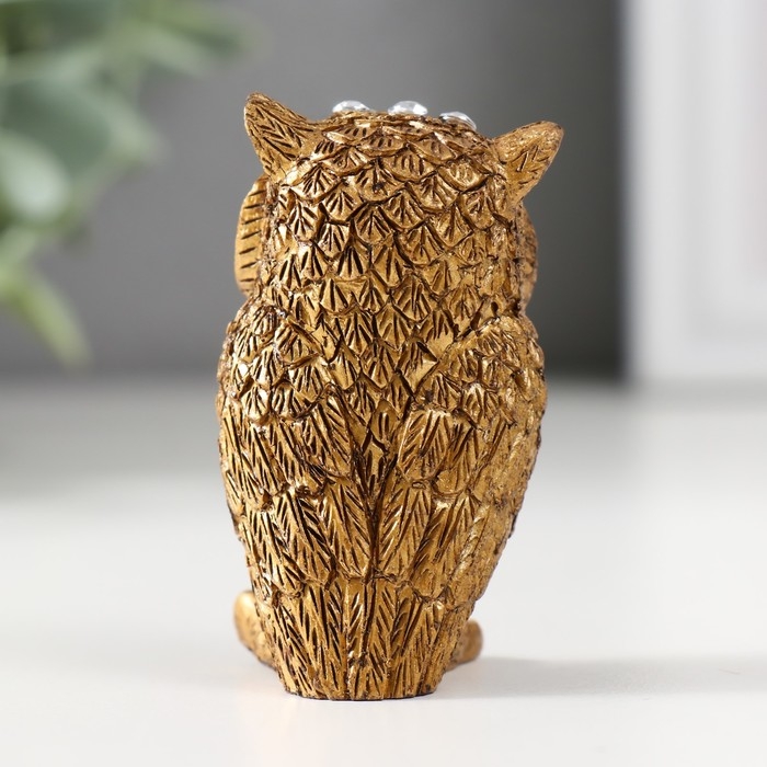 Сувенир полистоун Сувенир полистоун "Филин кофейный" стразы 5,8х3,5х2,8 см